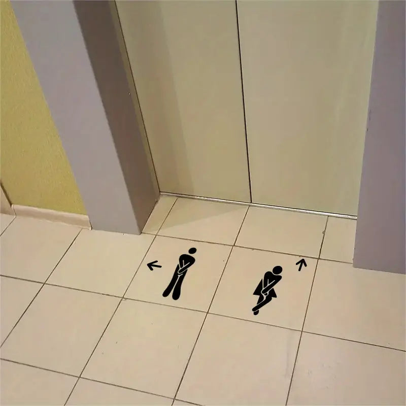 Funny PVC Wall Sticker for Bathroom Door Decor