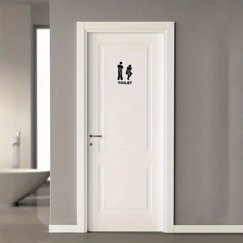 Funny PVC Wall Sticker for Bathroom Door Decor