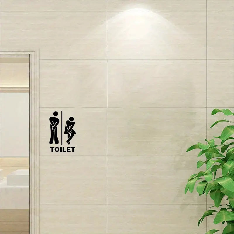 Funny PVC Wall Sticker for Bathroom Door Decor