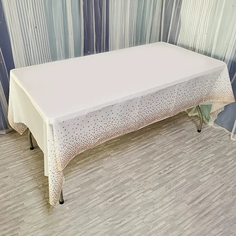 Disposable Bronzing Polka Dot Rectangular Tablecloth