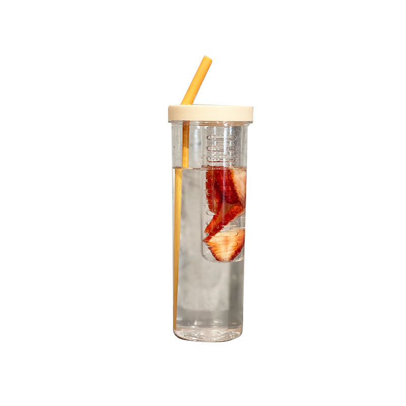 Ins Style Portable Plastic Juice Cup with Straw