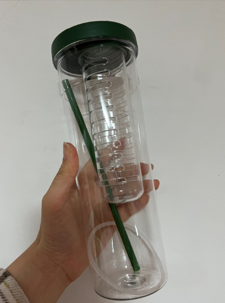 Ins Style Portable Plastic Juice Cup with Straw