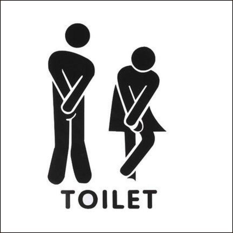 Funny PVC Wall Sticker for Bathroom Door Decor