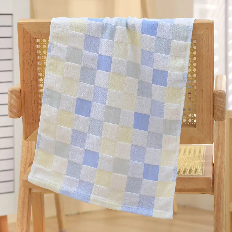 Color Grid Cotton Hand Towel - Super Soft Gauze (1PC)
