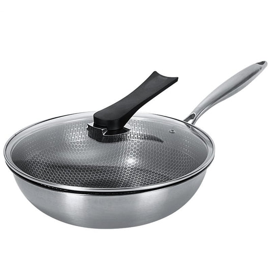 Stainless Steel Non-Stick Wok with Honeycomb Design