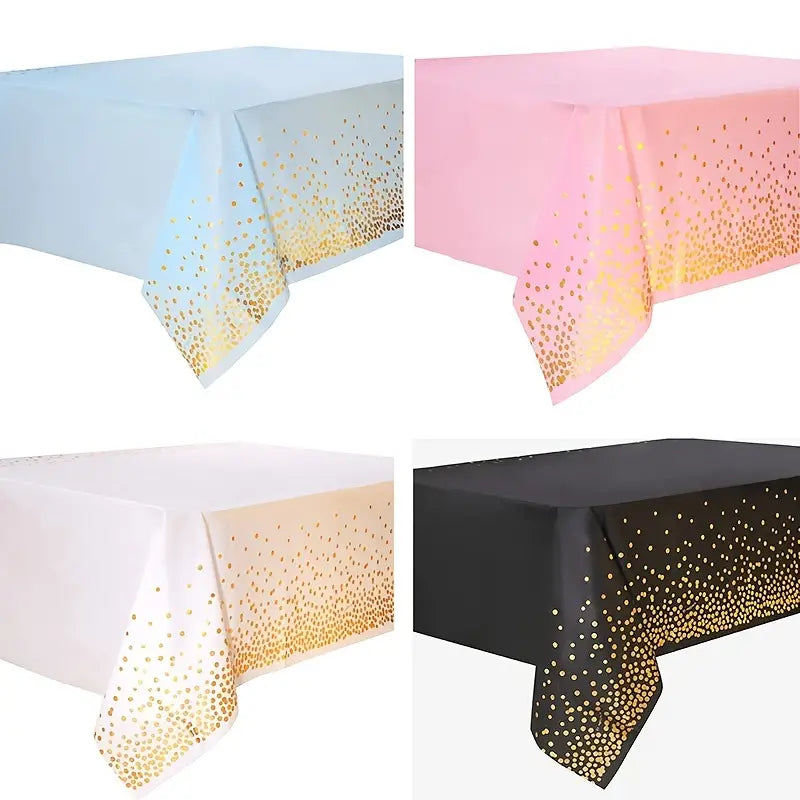 Disposable Bronzing Polka Dot Rectangular Tablecloth