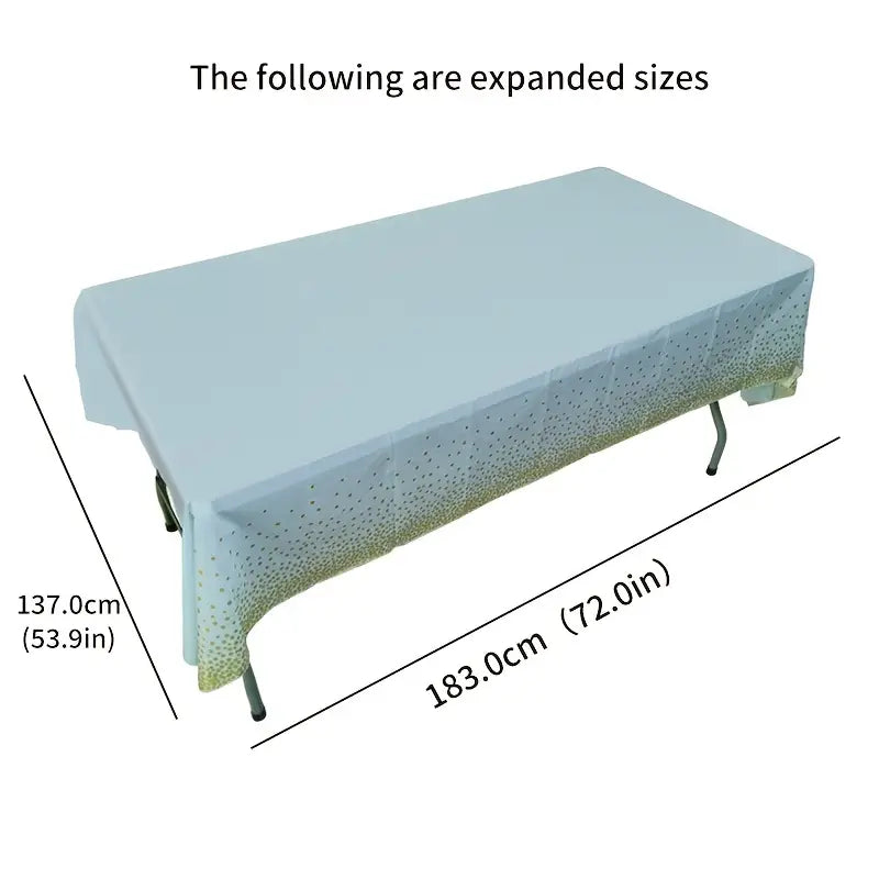 Disposable Bronzing Polka Dot Rectangular Tablecloth