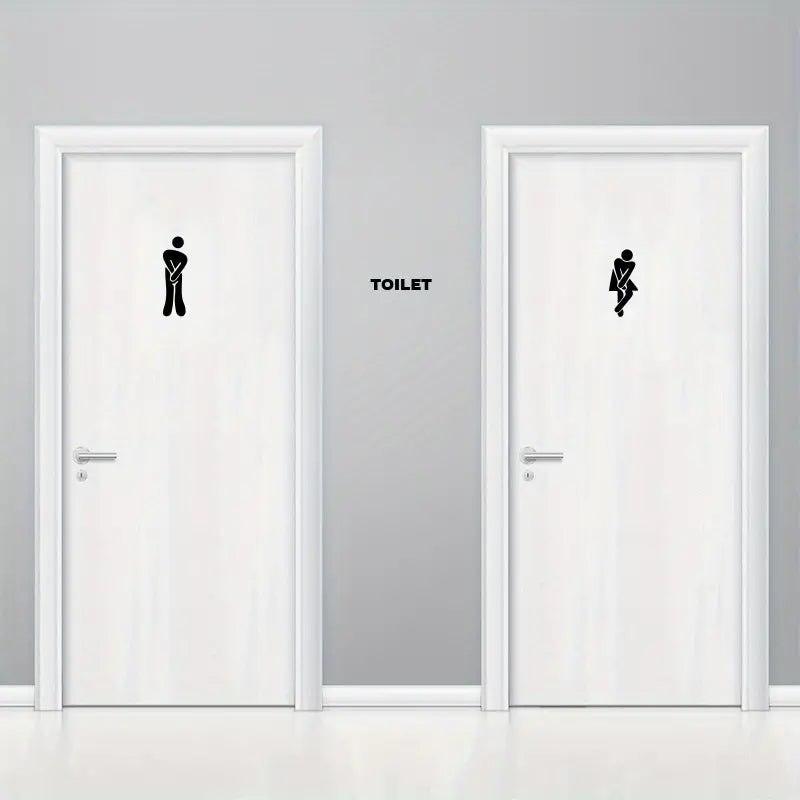 Funny PVC Wall Sticker for Bathroom Door Decor