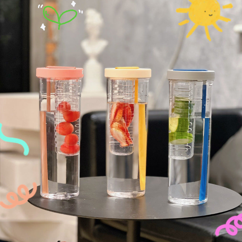 Ins Style Portable Plastic Juice Cup with Straw