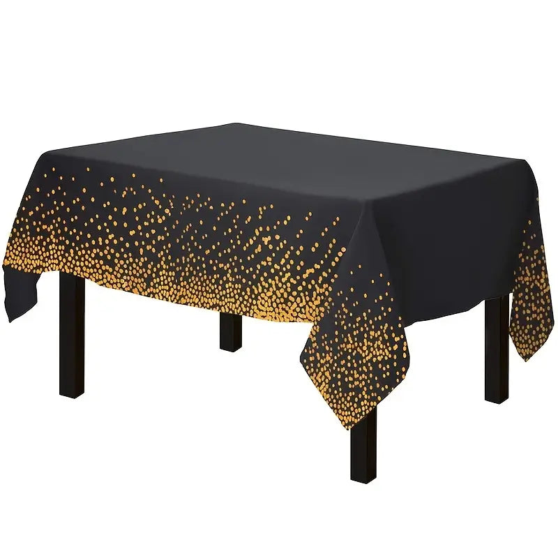 Disposable Bronzing Polka Dot Rectangular Tablecloth